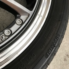 15インチアルミホイール　タイヤバリ山　美品
