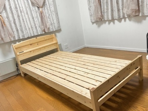 取引中)ベッド 国産無塗装ひのきすのこベッド シングルベッド mitsuryu