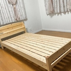 檜ベッド　国産無塗装ひのきすのこベッド　シングルベッド
