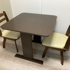 テーブルセット・机・椅子2脚・ダイニングテーブル