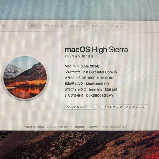 Mac mini (M1 2020) メモリ16GB ストレージ256GB