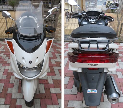 ヤマハ　マジェスティ250C　SG03J　5連メーター　鍵書類あり　フルノーマル　パールホワイト　ビックスクーター ヤマハ マジェスティ250C SG03J 5連メーター 鍵書類あり フルノーマル