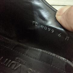 ルイヴィトン LOUIS VUITTON ビジネスシューズ 靴 レザー 本革 6M 25cm相当 黒 ブラック系 メンズ　ダミエ