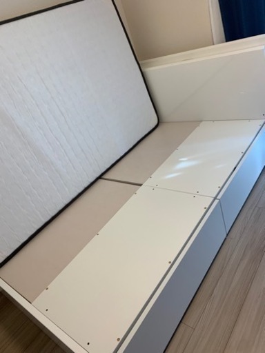 ニトリ セミダブルベッド ホワイト マットレスナシ