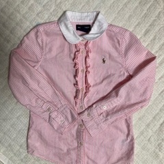 ☆ラルフローレン ピンク フリル ストライプシャツ 120