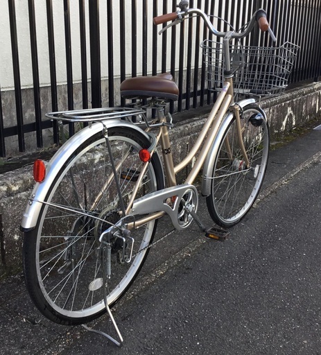 ＜特選・美品車＞あさひ・シティサイクル26インチ・ゴールド系 ・ シマノ外装6段変速・洗車済・不要自転車無料引取りあり 特選・美品車＞あさひ・シティサイクル26インチ・ゴールド系 ・ シマノ