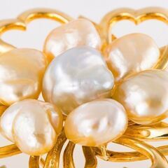 K18 バロックパール・ダイヤモンド ブローチ 品番b21-57