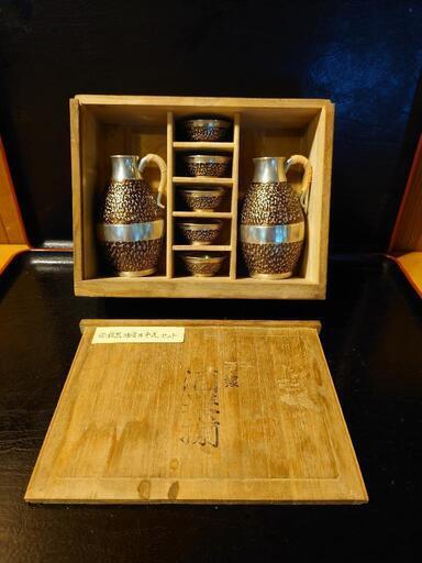 ②日本酒好きの方へ 錫製酒品岩目平足セット - その他