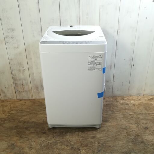 【2/4終 YA】2019年 TOSHIBA AW-5G6 全自動電気洗濯機 5.0Kg 菊倉TK