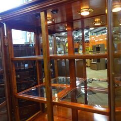 花梨材螺鈿細工　照明付飾り棚【愛品倶楽部柏店】