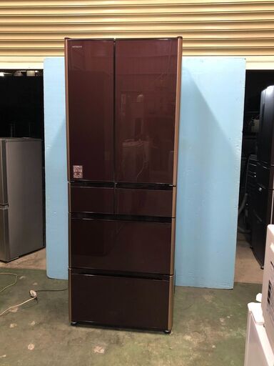 (売約済み)【美品】HITACHI 日立 R-XG4800Hノンフロン 冷凍 冷蔵庫 2018年製 フレンチドア 6ドア 475L ガラスドア 真空チルド