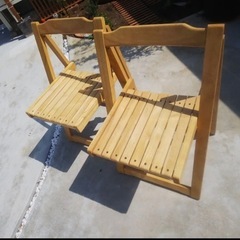 【ネット決済】折り畳み 木製 椅子 ウッドチェア 2個セット