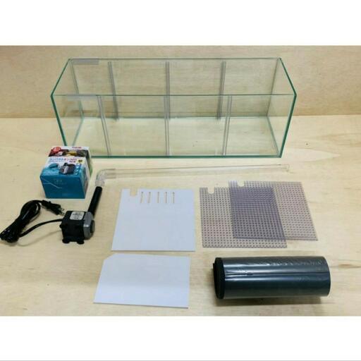 【水槽】【新品未使用】【シュリンプ】【ベタマンション】【メダカ】【蓋付き】【セパレーター付き】【新品未使用】サイズ:60×20×20cm