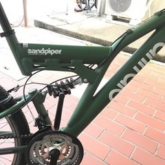 (値下げ)綺麗　マットグリーン　ダブルサスペンション　マウンテンバイク　26インチ　18段