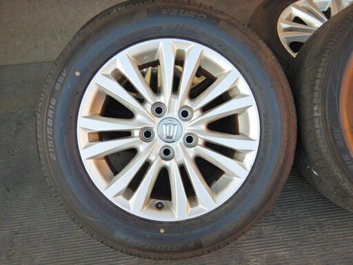 クラウン 210 アルミホイール 4本 16×7J+40 純正 215/60R16 タイヤ付 