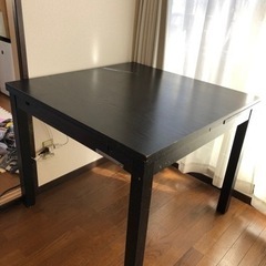【無料】IKEA伸長式テーブル黒