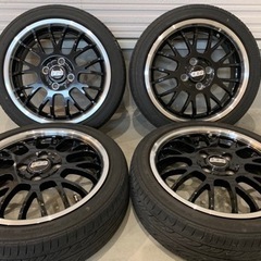 🉐早い物勝ち‼️軽カー15インチ　エスホールド　グランツSE 165/50R15BBS風　ブラック／リムポリッシュ 