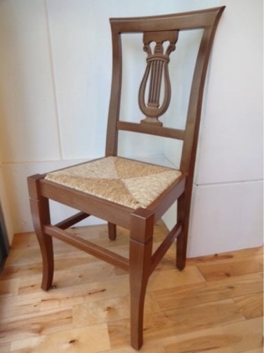 【イタリア製木製椅子:6脚セット:未使用品】(スペア布座面6枚付き)