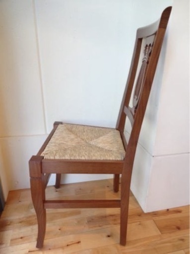 【イタリア製木製椅子:6脚セット:未使用品】(スペア布座面6枚付き)
