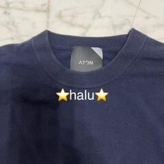 今季ATON✨新品タグ付✨MAT WOOL 　クルーネックセーター　紺　06 L