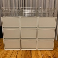 無印良品】PPケース9ケ、ステンレスバスケット3ケまとめ売り