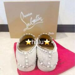 ⭐️正規店購入⭐️ルブタン スパイク スリッポン ホワイト