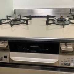 【お譲り先決定】リンナイRinnai　高機能　ラクシエ　グリル付きガステーブル　◎2/26-3/19引取希望　ガスコンロ　隙間ラック付けます　