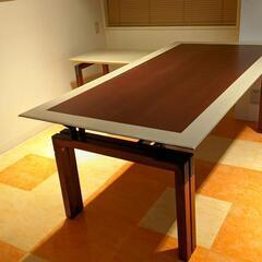 大型デスク　レザー　L字