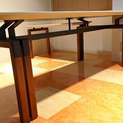 大型デスク　レザー　L字