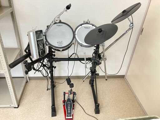 【決まりました】JT70 Roland ローランド 電子ドラム V-Drums TD-9 通電OK ジャンク扱い DW DW-5000 ドラムペダル付き 現地引き取りのみ