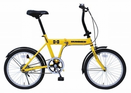 未使用品 HUMMERハマー20インチ折りたたみ自転車‍♀️イエロー空気入れ付き️‍♀️