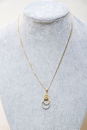 750 スリーカラーゴールド ダイヤモンド ネックレス 品番n21-61