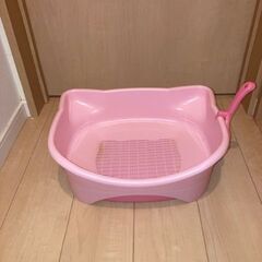 デオトイレ　猫用トイレ　ピンク
