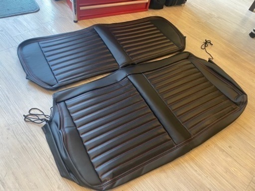 ⭐️ジムニーJA11  新品　アウトクラスカーズ　ヴィンテージGTシートカバー　ブラック&レッドステッチ　後部座席用