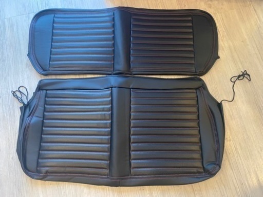 ⭐️ジムニーJA11  新品　アウトクラスカーズ　ヴィンテージGTシートカバー　ブラック&レッドステッチ　後部座席用