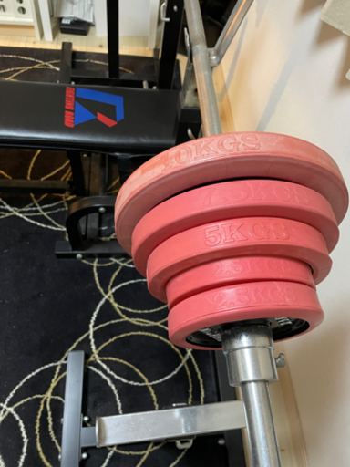 値下】ファイティングロード【ベンチプレスセット65kg】ハードベンチ