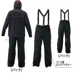 がまかつ ゴアテックス レインスーツGM-3484 ブラック／レッド 