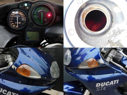 愛媛発★ DUCATI ST4 青色ブルー エンジン一発始動♪アイドリング＆シフト良好 走行距離42,875km =始動動画有= レストアベース 現状販売