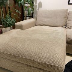 宇都宮でオシャレな家具を探すなら『オトワリバース！』カウチソファ EUCAS MIRANDA 3.0P 3人掛け ベージュ系 中古品