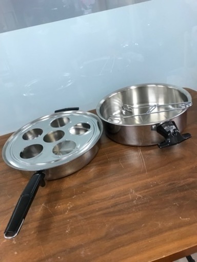 取引場所　南観音　Ｖ　2202-028   ステンレス製両手鍋セット　トング付き