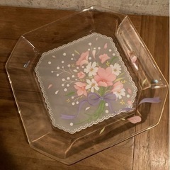 レトロガラス皿　22.5cm