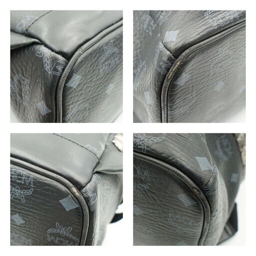 美品 MCM レザー ヴィセトス スタッズ バックパック リュック ブラック