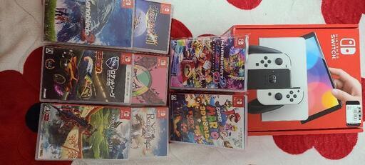 新品未使用任天堂Switch有機ELホワイト、ゲームソフト7本