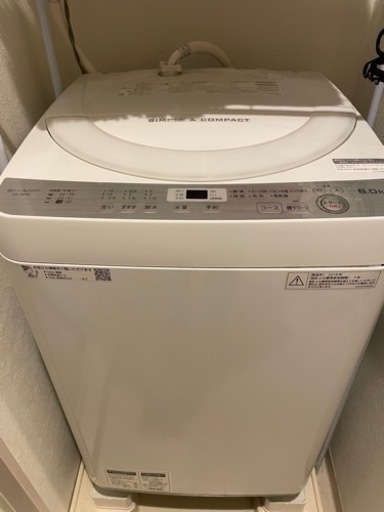 sharp　洗濯機　ES-GE6B 美品　6kg シャープ