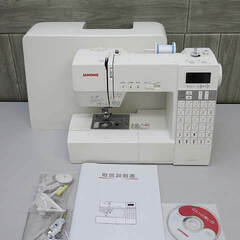 ss3362　ジャノメ　コンピューターミシン　DC6030 809型　ホワイト　JANOME　CPミシン　家庭用　コンパクト　ライト付き　白　飾り縫い　自動糸切り　裁縫　ハンドメイド