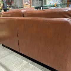 【愛品館市原店】合皮2人掛けソファ（茶）【愛市ISF】 愛品館市原店】合皮2人掛けソファ（茶）【愛市ISF】