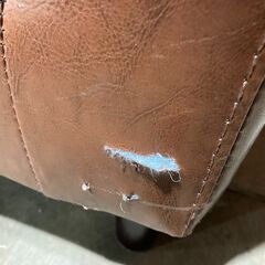 愛品館市原店】合皮2人掛けソファ（茶）【愛市ISF】