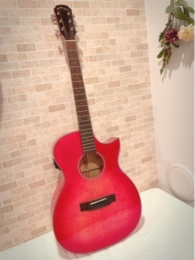 【貴重】ギター  エレアコ ARIA AF-107CE RED