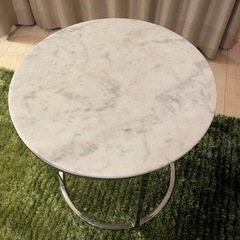 IDC Otsuka:天然石サイドテーブル(ホワイト)