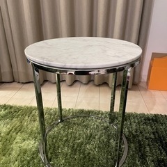 IDC Otsuka:天然石サイドテーブル(ホワイト)